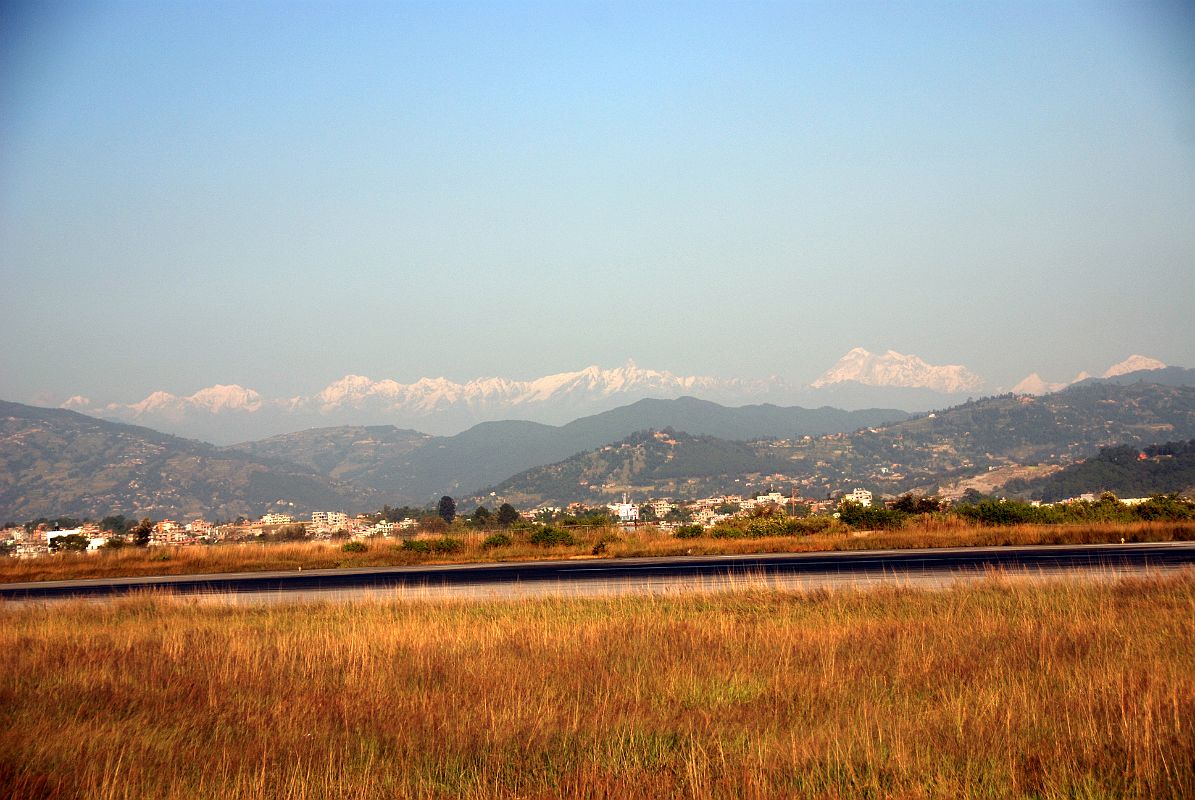 Kathmandu 06 02 Mountain View To Northwest From Kathmandu Airport With Chhoba Bomare and Gauri Shankar 